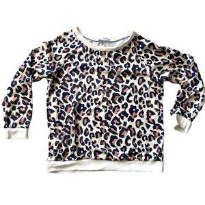 Cream and Navy leopard print Ecowish sweatshirt  EUC